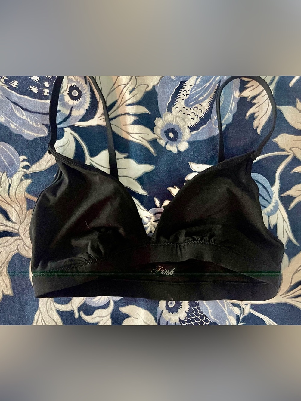 Pink Victorias Secret Black Bralette with Thin Straps